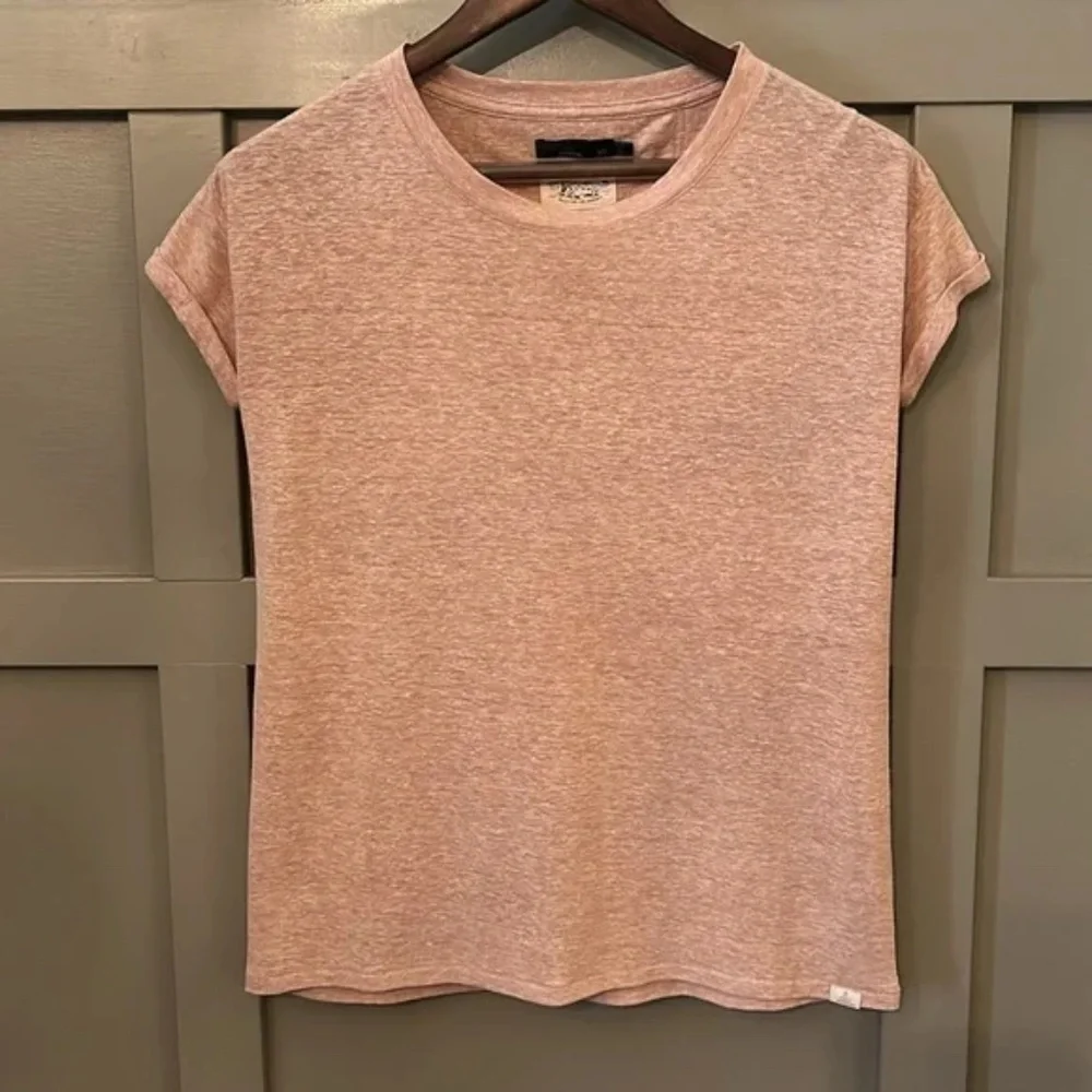 Prana Cozy Up T-Shirt Tee Shirt Hemp Tencel Light Pink Heather Size XS